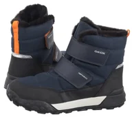 Botki damskie - Geox Botki Ocieplane Na Rzep Granatowe Dla Dziecka 24 Jta - miniaturka - grafika 1