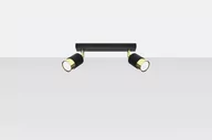 Lampy sufitowe - Sollux Lighting Plafon NERO 2 czarny/złoty - miniaturka - grafika 1
