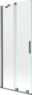 Parawany nawannowe - Mexen Velar parawan nawannowy 2-skrzydłowy rozsuwany 80 x 150 cm, transparent, gun metal - 896-080-000-01-95 - miniaturka - grafika 1