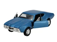 Samochody i pojazdy dla dzieci - WELLY OLD TIMER 1968 OLDSMOBILE 442 NIEBIESKI 1:34 SAMOCHÓD NOWY METALOWY MODEL - miniaturka - grafika 1