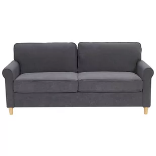 Beliani Sofa 3-osobowa welurowa szara RONNEBY - Sofy i kanapy - miniaturka - grafika 1