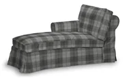 Pokrowce na meble - Dekoria Pokrowiec na szezlong Ektorp lewy krata szaro-grafitowa 84 x 166 x 73 cm Edinburgh 642-115-75 - miniaturka - grafika 1
