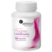 Witaminy i minerały - Aliness Magnez Chelatowany + Witamina B6 (P-5-P), 100 kapsułek - miniaturka - grafika 1