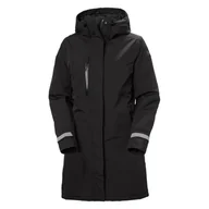 Płaszcze damskie - Damski Płaszcz ocieplany HELLY HANSEN W ADORE INS RAIN COAT 53655_990 – Czarny - miniaturka - grafika 1