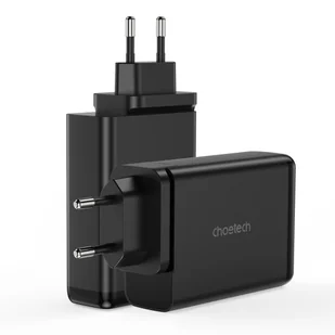 Ładowarka zasilacz GaN 140W 4 porty 2x USB-C + 2x USB - czarna CHOETECH - Ładowarki do telefonów - miniaturka - grafika 1