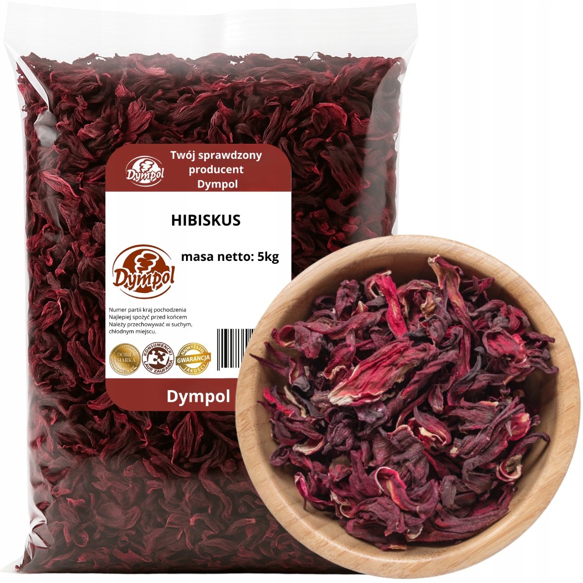 Hibiskus Suszony Naturalny Kwiat Hibiskusa Malwa Premium Dympol 5 kg