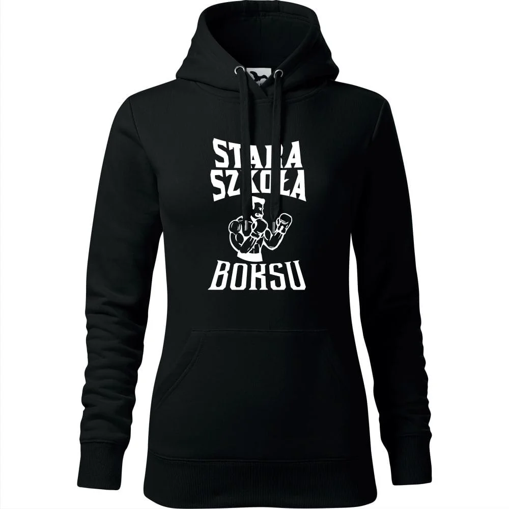 Damska Bluza Z Kapturem - Stara Szkoła Boksu Czarny S