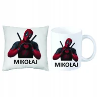 Gadżety dla niej i dla niego - ZESTAW PREZENT PODUSZKA + KUBEK DEADPOOL MARVEL - miniaturka - grafika 1