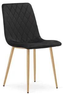 Czarne krzesło metalowe tapicerowane welurem T7-Z65 - Krzesła Czarne krzesło metalowe tapicerowane welurem T7-Z65 - Krzesła - miniaturka - grafika 1