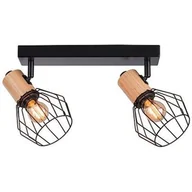 Lampy sufitowe - Paulmann Lanka lampa podsufitowa 2x20W czarna/drewno 66767 - miniaturka - grafika 1