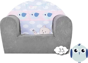 Galeriatrend Fotelik Dziecięcy Mini Cloud Grey - Krzesełka i taborety dla dzieci - miniaturka - grafika 1
