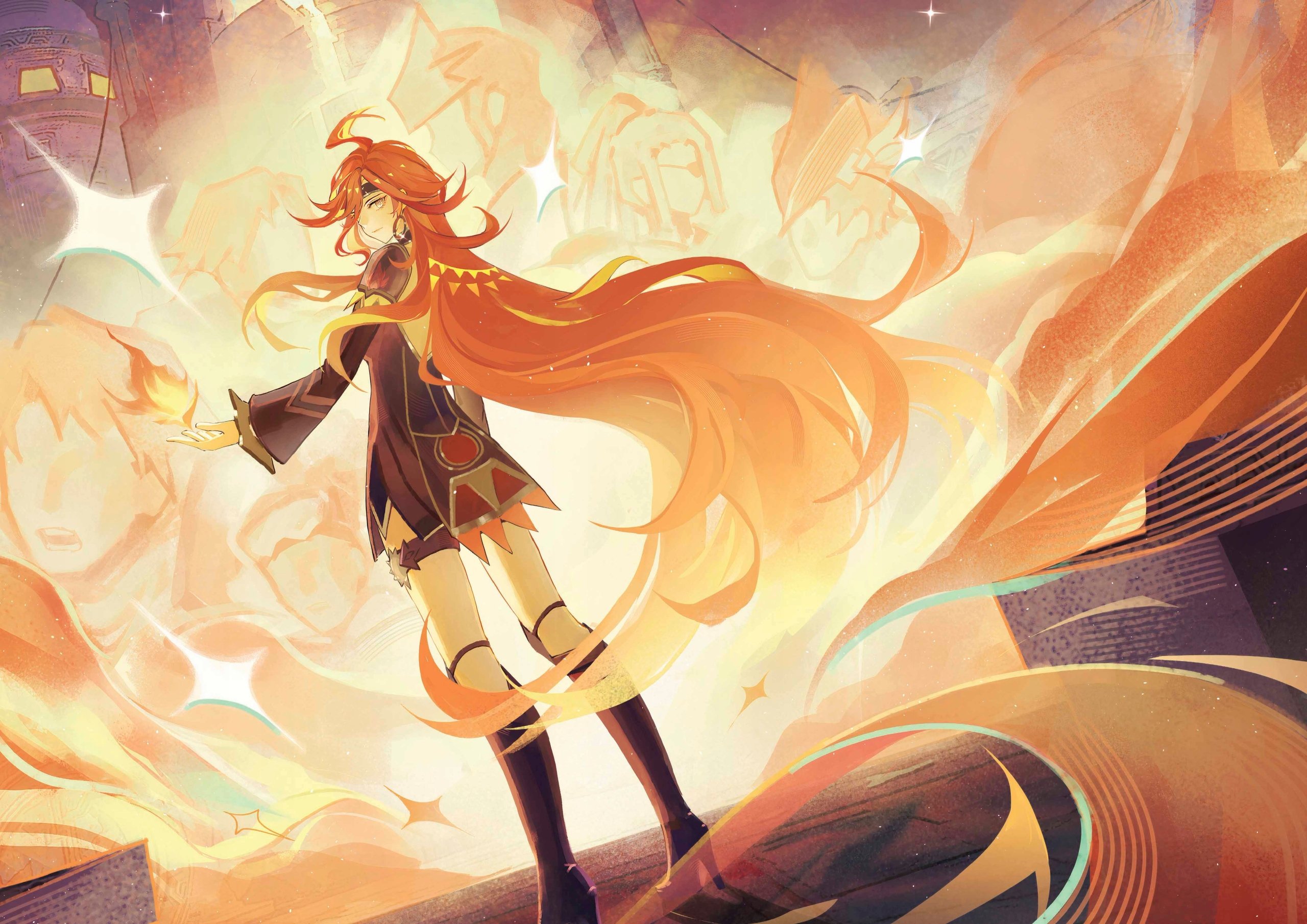 Plakat A3 Genshin Impact Anime Gra Mavuika