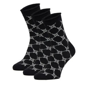 Skarpety Nine West CEO_BR_NW_Silver_01_Z_AW25 (3 PACK) Czarny - Skarpetki damskie - miniaturka - grafika 1