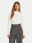 Swetry damskie - Tommy Hilfiger Sweter Cody WW0WW47307 Écru Slim Fit - miniaturka - grafika 1