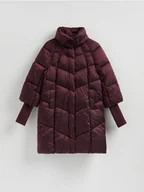 Kurtki damskie - Reserved - Długa pikowana kurtka - burgundowy - miniaturka - grafika 1