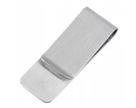 Portfele - Srebrny klips na banknoty i karty – stalowa spinka do pieniędzy - miniaturka - grafika 1