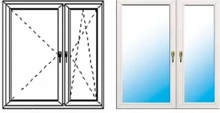 Okno fasadowe 2-szybowe  PCV O34 rozwierno-uchylne + rozwierne asymetryczne prawe 1465x1435 mm białe - Blaty meblowe i parapety okienne - miniaturka - grafika 1