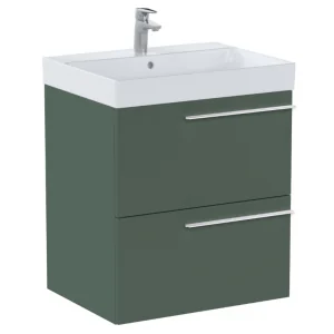 ROCA A851910534 ELLA Zestaw łazienkowy UNIK 60 cm z 2 szufladami Zielony mat - Szafki łazienkowe - miniaturka - grafika 1