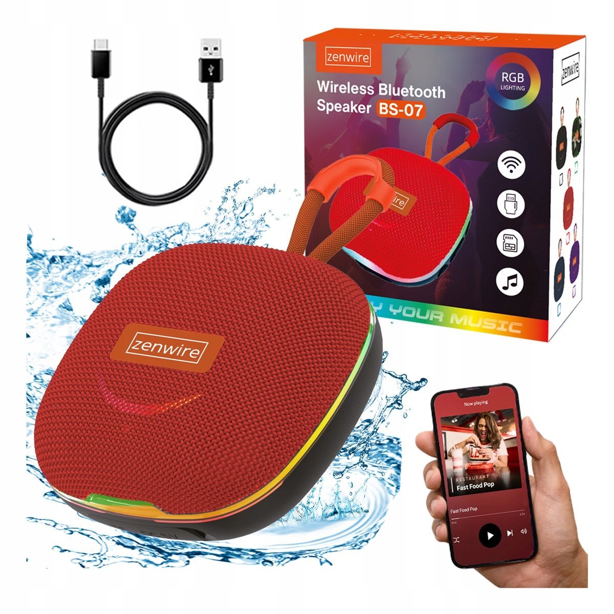 Mini Głośnik Bluetooth Przenośny Boombox Bezprzewodowy z Radiem FM MP3 13W