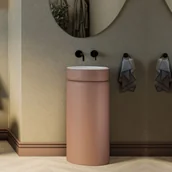 Umywalki - Massi Umywalka z konglomeratu wolnostojąca okrągła 85 x 40 cm RONA Mocha Mousse matt / połysk bez przelewu - miniaturka - grafika 1