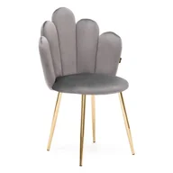 Krzesła - Krzesło muszelka szare DC-6092 złote nogi, welur - miniaturka - grafika 1