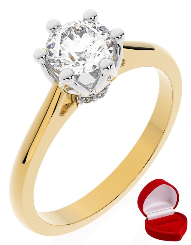 ZŁOTY PIERŚCIONEK ZARĘCZYNOWY 585 14k DIAMENT BRYLANT 0,50 ct R24