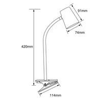 Lampy stojące - Brilliant Lampa stołowa z klipsem LED Adda biała 3-stopniowa - miniaturka - grafika 1