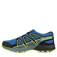 Buty dla chłopców - Salomon Speedcross Climasalomon wodoodporne dziecięce buty outdoorowe, precyzyjne dopasowanie, przyczepność, praktyczny komfort, Nautical Blue Black Acid Lime, 34 EU - miniaturka - grafika 1