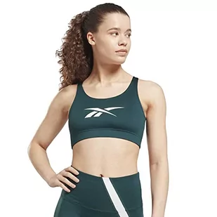 Reebok Damski biustonosz sportowy z dużym logo - Biustonosze - miniaturka - grafika 1