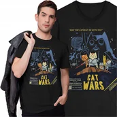 Koszulki męskie - Koszulka Star Wars Gwiezdne Wojny Koty Kotki Jedi Yoda Darth Vader - miniaturka - grafika 1