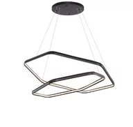 Lampy sufitowe - Auhilon Geometryczna LAMPA wisząca GASPAR P1606-2L metalowa OPRAWA zwis LED 60W 4000K sześciokąty czarne P1606-2L - miniaturka - grafika 1