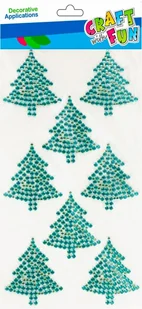 Craft With Fun, Ozdoba dekoracyjna samoprzylepna, Kryształki Choinka, 8 szt., 501450 - Zabawki kreatywne - miniaturka - grafika 1
