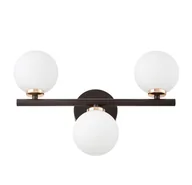 Lampy ścienne - MARSIADA W3 kinkiet czarno-złoty z mlecznymi kulkami 3xG9 - miniaturka - grafika 1