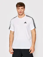 Koszulki sportowe męskie - Adidas Koszulka techniczna Aeroready Designed To Move Sport 3-Stripes GM2156 Biały Regular Fit - miniaturka - grafika 1