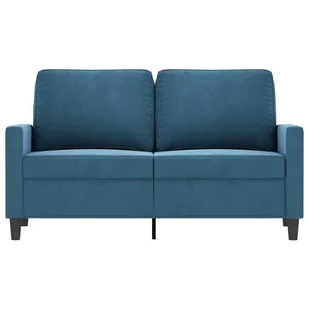 Sofa 2-osobowa, niebieski, 120 cm, tapicerowana aksamitem - Sofy i kanapy - miniaturka - grafika 4