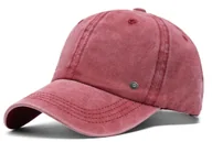 Czapki i chusty sportowe męskie - CZAPKA z Daszkiem Vintage Bejsbolówka Bawełniana CZERWONA Pako Jeans - miniaturka - grafika 1