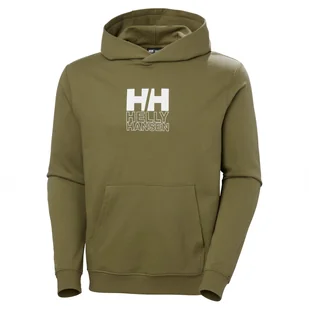 Męska Bluza HELLY HANSEN CORE GRAPHIC SWEAT HOODIE 53924_473 – Oliwkowy - Bluzy męskie - miniaturka - grafika 1