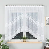 Firany - Firanka żakardowa gotowa ze wzorem pasowym, szerokość 300 x wysokość 150cm, kolor biały JOWITA - miniaturka - grafika 1