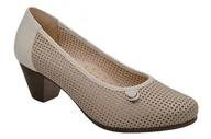 Czółenka - Czółenka AXEL Comfort 1593 Beż-103+Krem-102 buty na haluksy na obcasie Kosela Medic 9593 - miniaturka - grafika 1