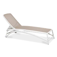 Leżaki ogrodowe - DKWADRAT Leżak Atlantico biały /beżowy 209371 - miniaturka - grafika 1