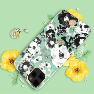 Kingxbar Blossom etui ozdobione oryginalnymi Kryształami Swarovskiego iPhone 11 Pro Max wielokolorowy (Leaf) - Etui i futerały do telefonów - miniaturka - grafika 9