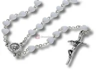 Różańce - Różaniec biała KREDA (serduszka), 6mm - miniaturka - grafika 1
