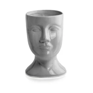 Osłonka ceramiczna głowa szara- 14 cm - Donice - miniaturka - grafika 1