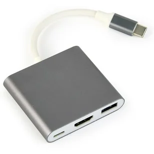 Gembird MULTI ADAPTER USB TYP-C M)->USB HDMI SZA A-CM-HDMIF-02-SG Zamów do 16:00 wysyłka kurierem tego samego dnia! 8716309112055 - Kable komputerowe i do monitorów - miniaturka - grafika 1