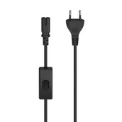 Kable komputerowe i do monitorów - Kabel Hama napájecí s vypínačem, euro vidlice, 2 m (223274) Czarny - miniaturka - grafika 1
