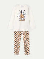 Bluzki damskie - Mayoral Komplet bluzka i legginsy 4713 Beżowy Regular Fit - miniaturka - grafika 1