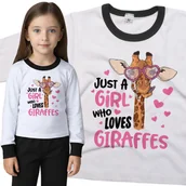 Piżamy dla dziewczynek - Piżama dziecięca Dziewczyna Która Kocha Żyrafy 86/92 - VoloDonum - miniaturka - grafika 1