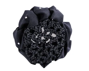 Siatka na włosy QHP Flower czarna - Koszulki jeździeckie - miniaturka - grafika 1