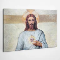 Ikony i obrazy sakralne - Serce Jezusa Chrystusa - obraz polycanvas, 100x70 - miniaturka - grafika 1