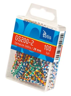 Tetis Spinacze okr. zebra 28mm (100) A12 GS200-Z - Spinacze i klipsy do papieru - miniaturka - grafika 2